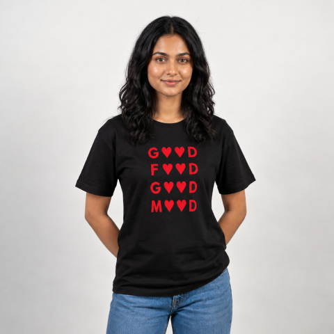 Good Food Graphic Printed T-Shirt for Women
