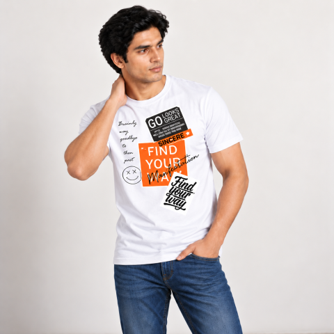 Find Your Way Graphic Printed T-Shirt for Men