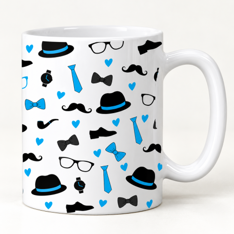 Gentleman Accessories Pattern Ceramic Coffee Mug