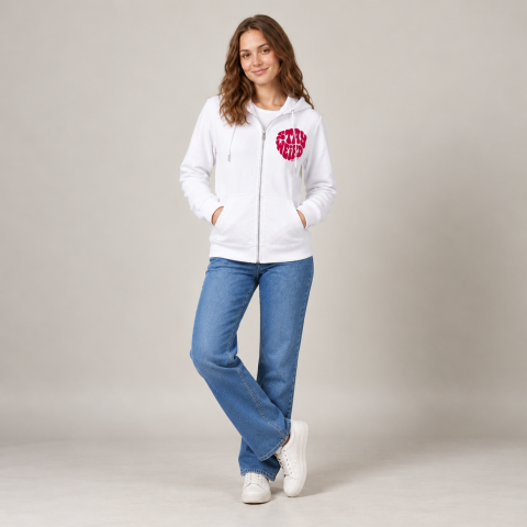 Stay Weird Graphic Print Zipper Hoodie for Women